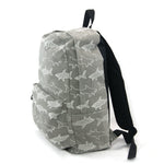 Grey Shark Backpack in Canvas Material side view