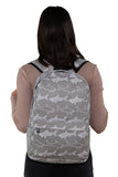 Grey Shark Backpack in Canvas Material, backpack style on model