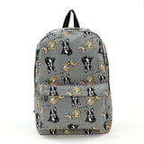 Boston Terrier Backpack in Canvas Material front view