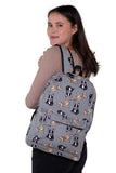 Boston Terrier Backpack in Canvas Material, backpack style on model