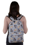 Boston Terrier Backpack in Canvas Material, backpack style on model