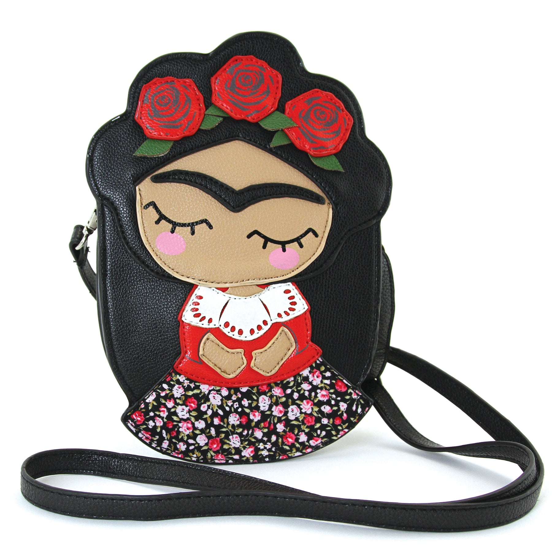 unibrow girl cross body bag front view