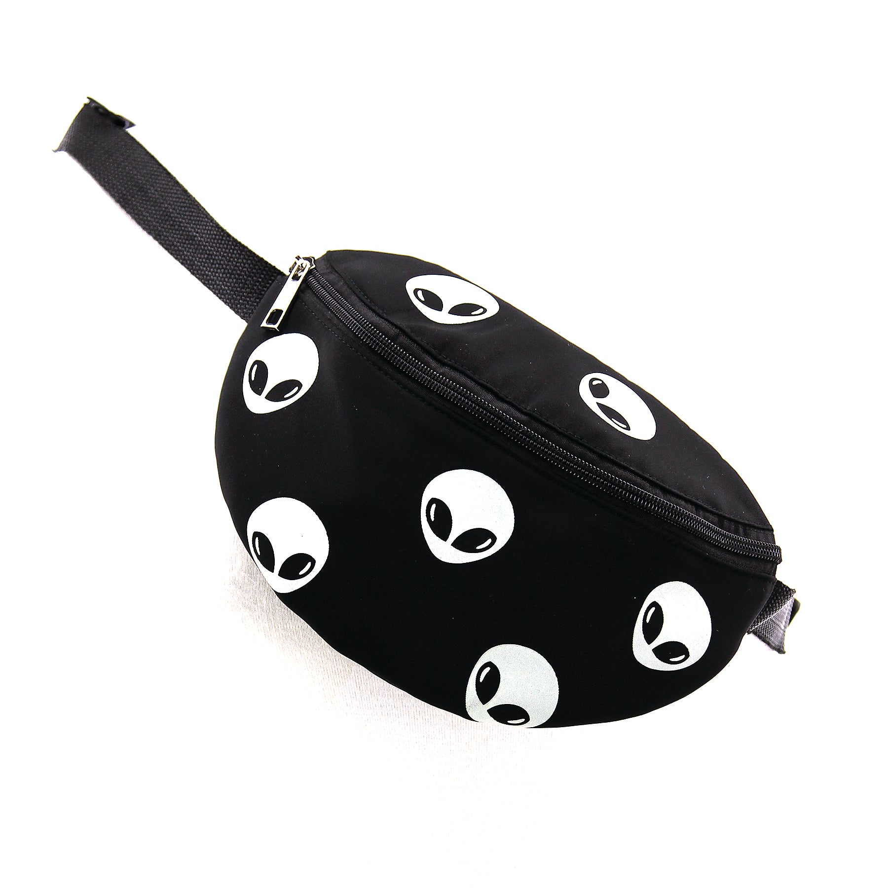 Glow in the Dark Alien Fanny Pack in Canvas Material, sling style, front view