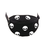 Glow in the Dark Alien Fanny Pack in Canvas Material, fanny pack style, front view