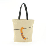 Peeking Tabby Tote Bag in Canvas Material back view
