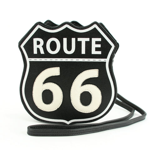 Route 66 Cross Body Bag in Vinyl Material front view