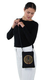 Sacred Geometry 7 Chakras Crystal Grid Cross Body in Canvas Material, crossbody style on model