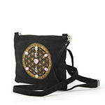 Sacred Geometry Love and Compassion Crystal Grid Crossbody Bag in Canvas Material side view