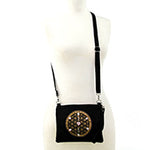 Sacred Geometry Love and Compassion Crystal Grid Crossbody Bag in Canvas Material, on mannequin front view