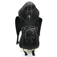 Skeleton Backpack with Hoodie in Vinyl and Polyester front view