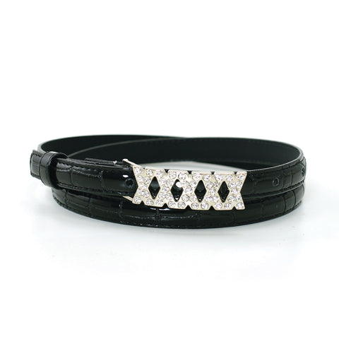 3/4 Inch Width Fashion Belt In Synthetic Material front view