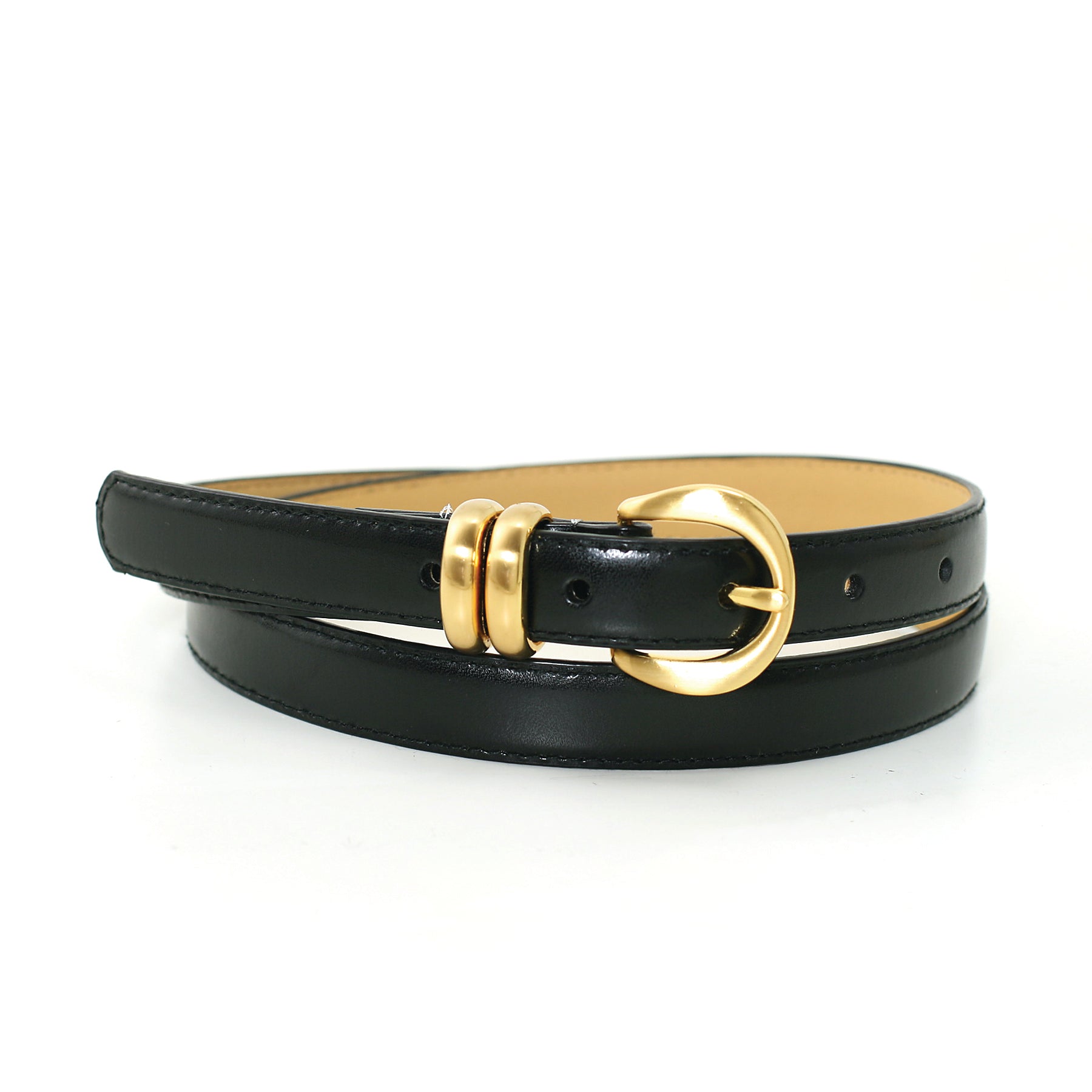 3/4 Inch Width Fashion Belt In Synthetic Material  front view