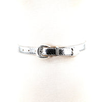 Narrow Metallic Snake Skin Vinyl Belt