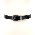 Vinyl Belt with Rhinestone Buckle; front view