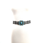 Turquoise Gem Stone Chain Belt; front view