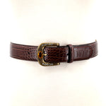 Croc Vinyl Belt with Amber-colored Stone; front view