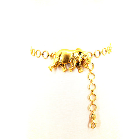Gold Elephant Chain Belt; front view