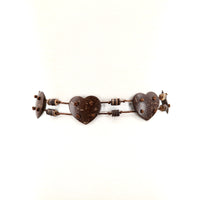 Fashion Heart Coconut Shell Belt; front view