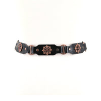 Brass Chain Belt with Star Icon; front view