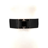 Spandex Belt With Metal Clasp in black; front view