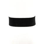 Spandex Belt With Metal Clasp in black; back view