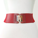 Spandex Belt With Metal Clasp in Red