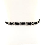 Stretchable Braided Rhinestone Belt With Drop Down Design in Black; back view