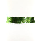 Sequined Stretchable Belt in Green; back view