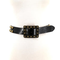 Vinyl Belt with X-Large Studs; front view