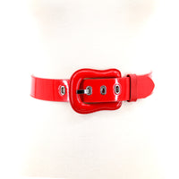 Glossy Vinyl Belt in Red; front view