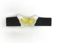 Stretch Belt with Butterfly Buckle in Black