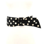 Polka Dots Cotton Soft Belt in Black; front view