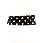 Polka Dots Cotton Soft Belt in Black; back  view