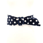 Polka Dots Cotton Soft Belt in Blue; front view