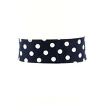 Polka Dots Cotton Soft Belt in Blue; back view