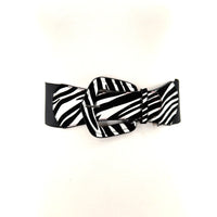Faux Fur Zebra Stretch Belt; front view