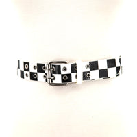 BW Checkered Vinyl Belt; front view