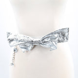Ribbon Chain Belt in Silver; front view