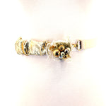 Metallic Crumpled Style Stretchable Belt in Gold; front view