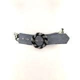 Chiffon Belt with Beaded Buckle in Floral Pattern in Black; front view