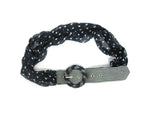 Chiffon Belt with Beaded Buckle in Blue with Polka dots pattern