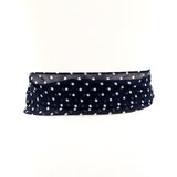 Chiffon Belt with Beaded Buckle in Polka Dots Pattern in Blue; back  view
