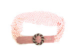 Chiffon Belt with Beaded Buckle in Red with Polka dots pattern