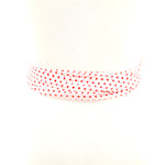 Chiffon Belt with Beaded Buckle in Polka Dots Pattern in Red; back view