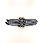 Braided Floral Belt in Black; front view