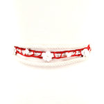Braided Floral Belt in Red; back view