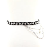 Braided Chain Belt with beads in Black