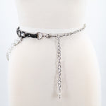 Braided Chain Belt with beads in Black; lock view
