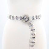Beaded Belt in Silver; front view