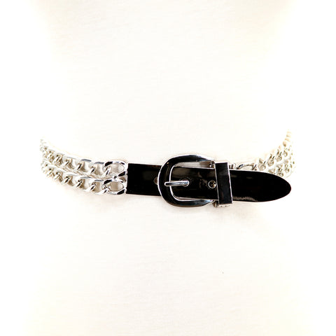 Metal Double Chain Belt; front view